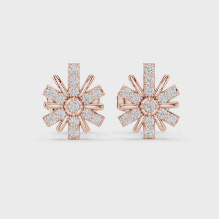 Diamond starburst stud earrings in gold by Signora Jewels