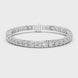 Graduated lab grown diamond tennis bracelet with varying size round diamonds in yellow white and rose gold