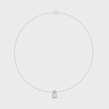 Pear solitaire diamond necklace with minimal pendant design