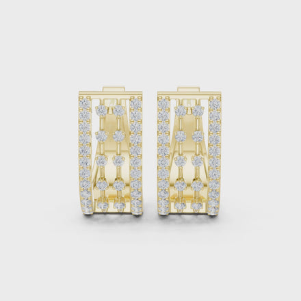 Contemporary diamond hoop earrings