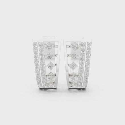 Diamond multi-row hoop earrings in gold by Signora Jewels