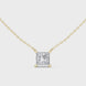 Minimal princess cut solitaire diamond pendant in gold with lab grown diamond by Signora Jewels