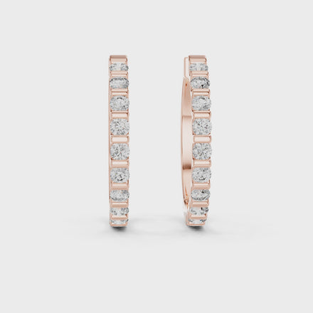 Gold diamond huggie hoop earrings for women