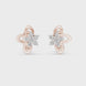Floral diamond stud earrings in gold with round lab grown diamonds