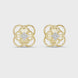 Diamond floral stud earrings in gold with round brilliant CVD diamonds