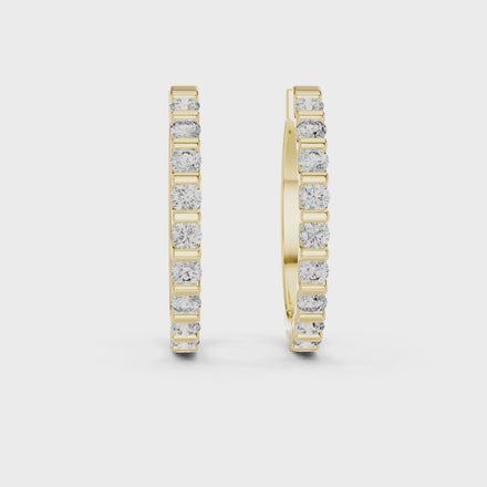 Gold diamond huggie hoop earrings for women