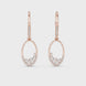 Gold diamond oval drop earrings for women