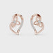 Heart diamond stud earrings in gold with round lab grown diamonds