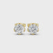 Round diamond stud earrings for women