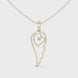 Angel wing diamond pendant in gold with lab grown diamond by Signora Jewels