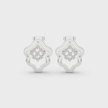 Floral diamond stud earrings