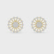 Sunburst diamond stud earrings in gold with round lab grown diamonds