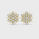 Diamond floral snowflake stud earrings in gold by Signora Jewels