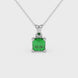 Asscher cut solitaire pendant in gold featuring a 5.00 MM square gemstone in a classic four-prong setting