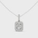 Cushion cut halo diamond pendant in gold with lab grown diamonds by Signora Jewels