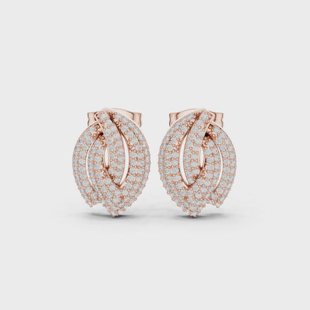 Diamond leaf cluster stud earrings in gold by Signora Jewels