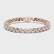 Classic double row lab grown diamond tennis bracelet with round cut diamonds in yellow white and rose gold