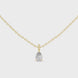 Minimal pear cut solitaire diamond pendant in gold with lab grown diamond by Signora Jewels