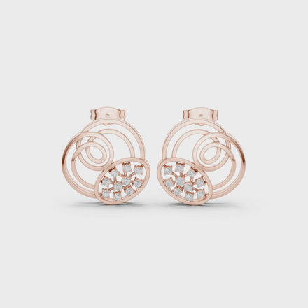Spiral diamond stud earrings