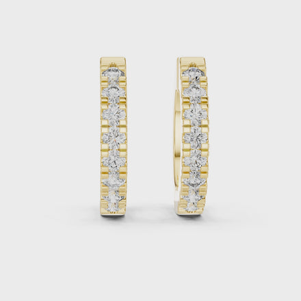 Small gold diamond huggie hoop earrings for women