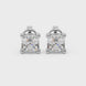 Hidden halo Asscher cut solitaire stud earrings featuring 5.00 MM gemstones in a four-prong gold setting
