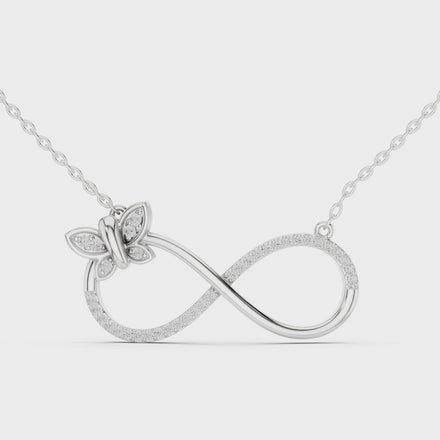 Infinity butterfly diamond pendant in gold with lab grown diamonds by Signora Jewels
