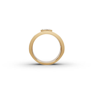 Princess and Emerald Lab Grown Diamond Band in yellow gold, view 2
