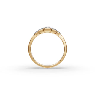 Radiant Lab Grown Diamond Five Stone Ring in yellow gold, view 2