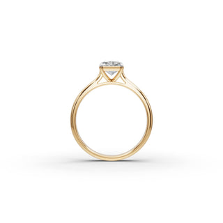 Radiant Lab Grown Diamond Four Prong Solitaire Ring in yellow gold, view 2