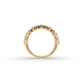 Round Lab Grown Diamond Band in yellow gold, view 2