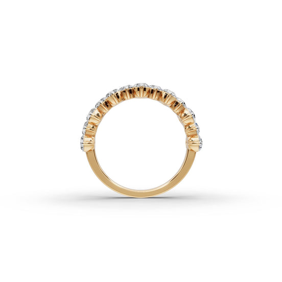 Round Lab Grown Diamond Band in yellow gold, view 2