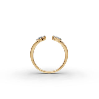 Round Lab Grown Diamond Statement Ring with Mixed Shape Accents in yellow gold, view 2