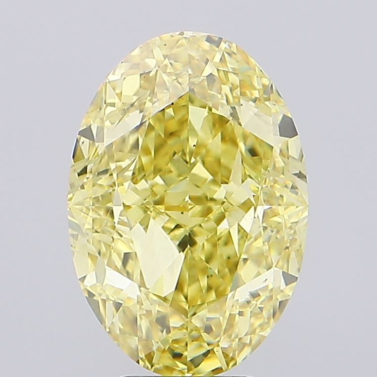 7.05ct Fancy Intense Yellow Oval Lab-Grown Diamond | IGI Certified