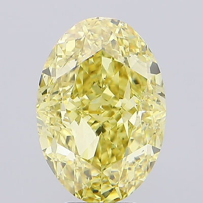 7.05ct Fancy Intense Yellow Oval Lab-Grown Diamond | IGI Certified