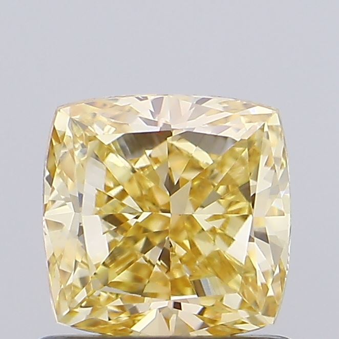 1ct Fancy Intense Yellow CUSHION Lab-Grown Diamond | IGI Certified