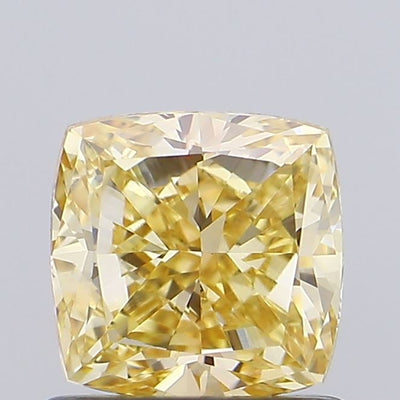 1ct Fancy Intense Yellow CUSHION Lab-Grown Diamond | IGI Certified