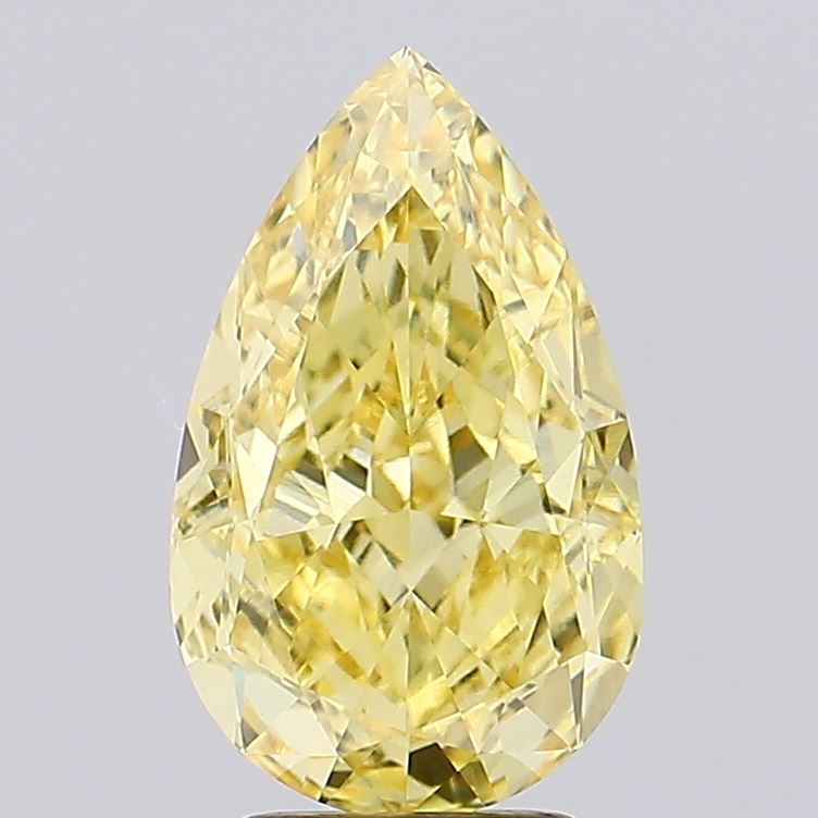 4.04ct Pear Fancy Vivid Yellow VVS2 Lab-Grown Diamond