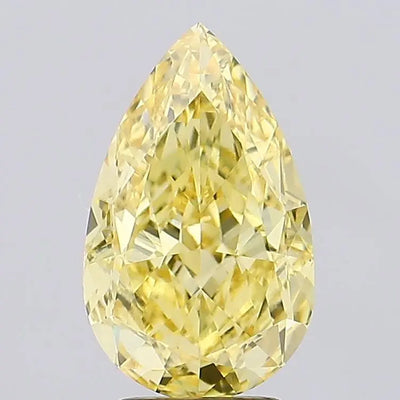4.04ct Pear Fancy Vivid Yellow VVS2 Lab-Grown Diamond