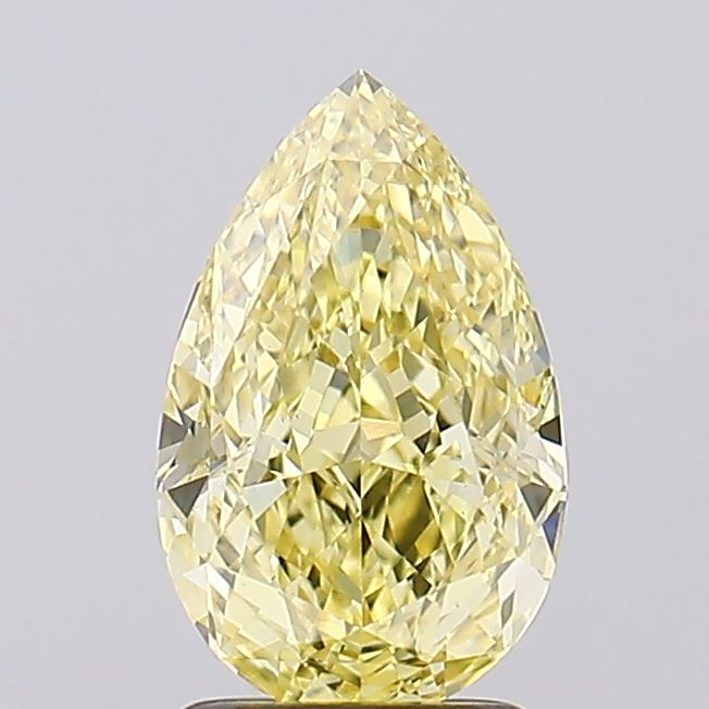 2.10ct Pear Fancy Intense Yellow VS1 Lab-Grown Diamond