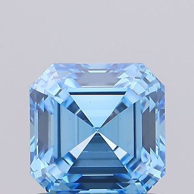 0.74ct Fancy Vivid Blue Asscher Lab-Grown Diamond | IGI Certified