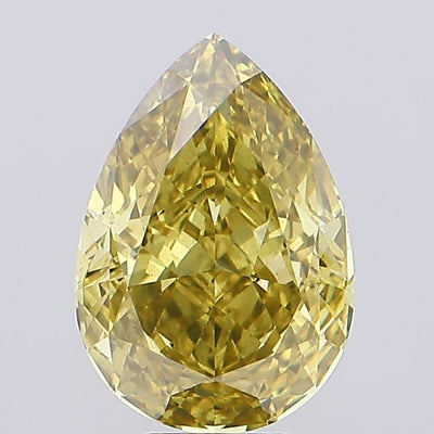 8.09ct Fancy Vivid Yellow Pear Lab-Grown Diamond | IGI Certified