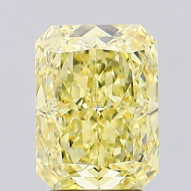 3.22ct Radiant Fancy Intense Yellow VVS2 Lab-Grown Diamond