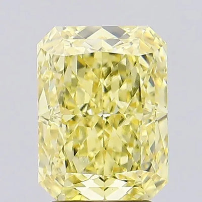 3.22ct Radiant Fancy Intense Yellow VVS2 Lab-Grown Diamond