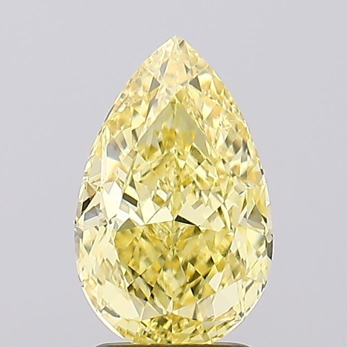 2.53ct Pear Fancy Intense Yellow VS1 Lab-Grown Diamond