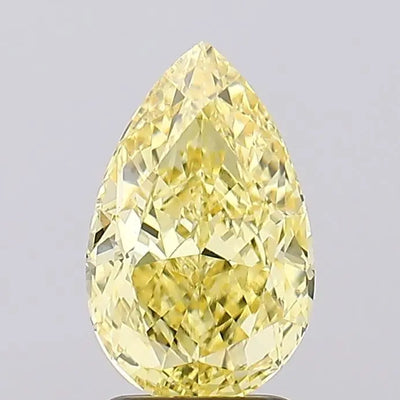 2.53ct Pear Fancy Intense Yellow VS1 Lab-Grown Diamond