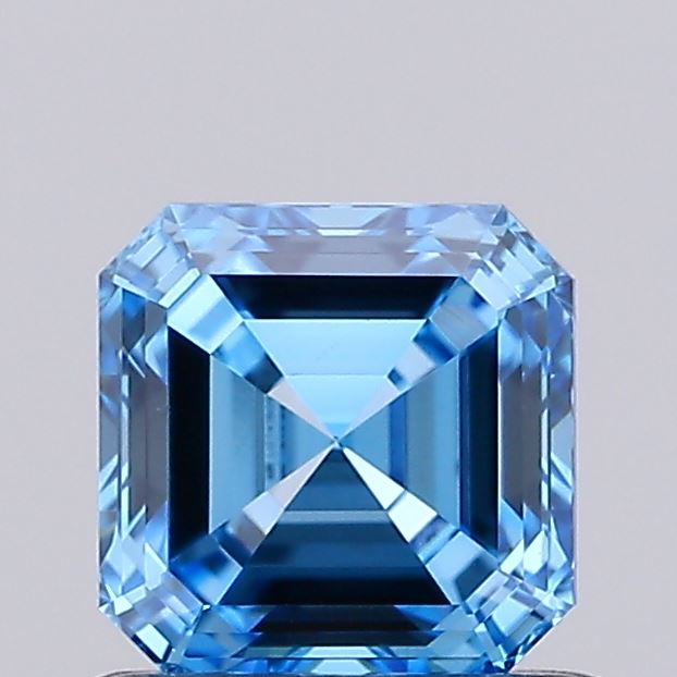 0.72ct Fancy Vivid Blue Asscher Lab-Grown Diamond | IGI Certified