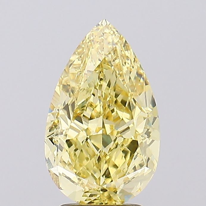 3.67ct Pear Fancy Intense Yellow VS1 Lab-Grown Diamond