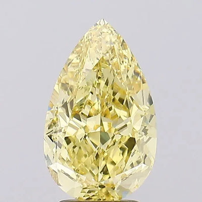 3.67ct Pear Fancy Intense Yellow VS1 Lab-Grown Diamond