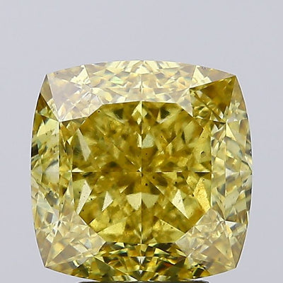 5.51ct Fancy Intense Yellow CUSHION Lab-Grown Diamond | IGI Certified