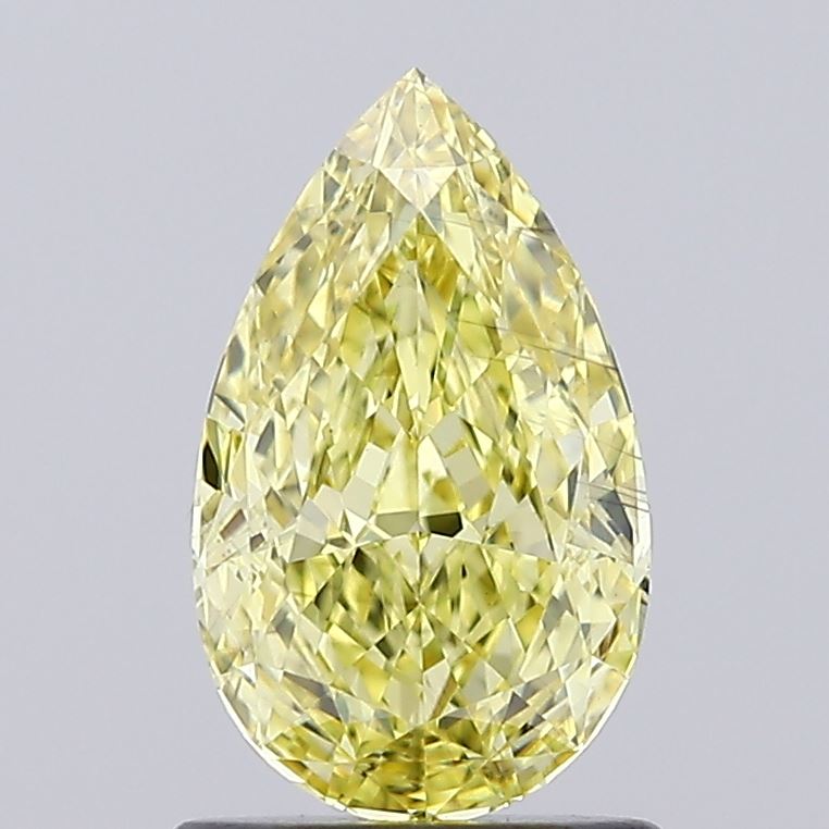 1.28ct Fancy Intense Yellow Pear Lab-Grown Diamond | IGI Certified